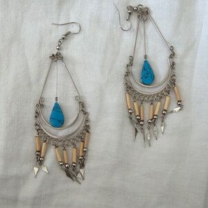 Silver and Turquoise Dangle Earrings